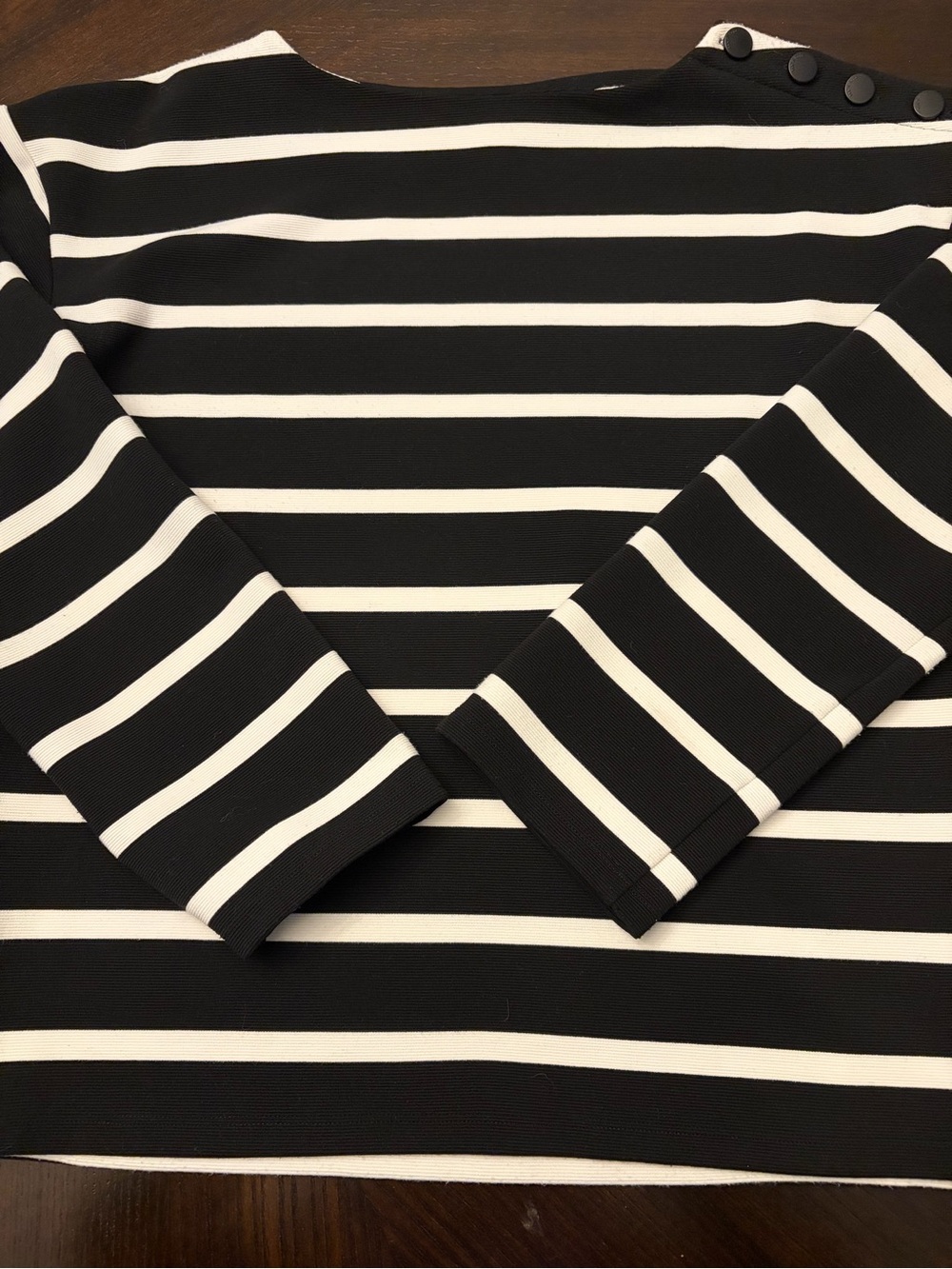 Rag & Bone Textured Black and White Striped Long Sleeve French Girl Top Size S